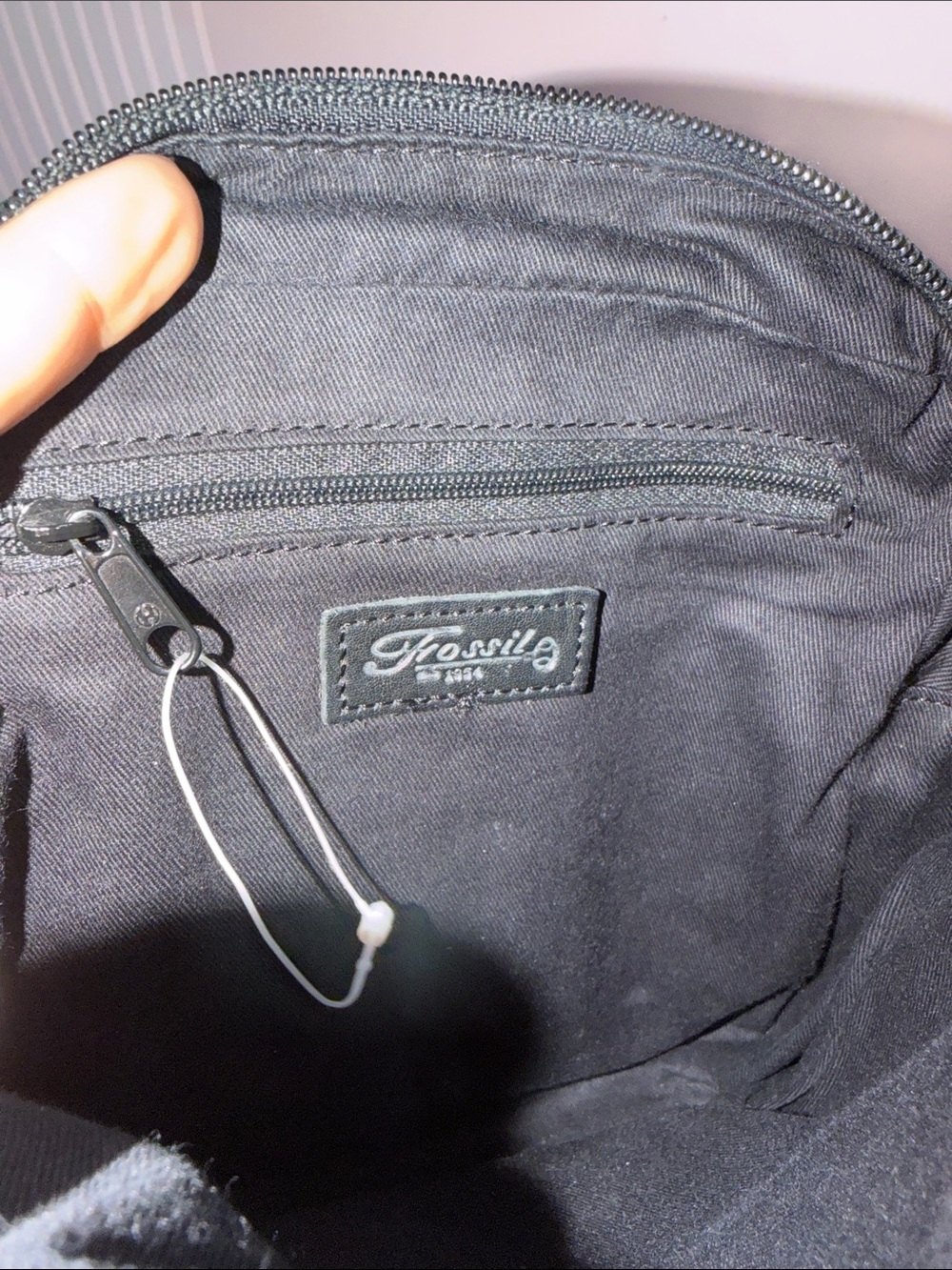 Fossil Black Pebbled Leather Mini Crossbody Satchel - Picture 11 of 12
